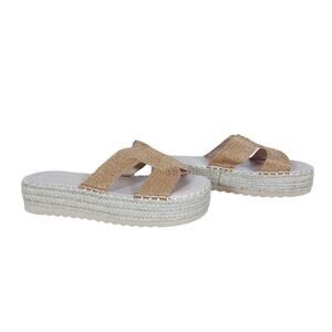 Beach by Matisse Womens Sandals 9 Tan Platform Woven Criss Cross Espadrille Chic